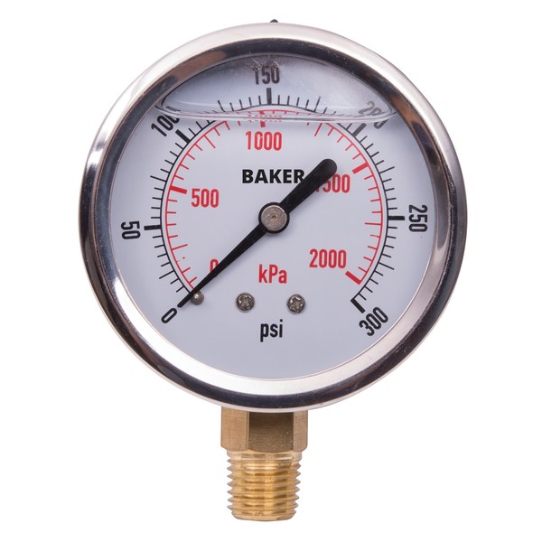 Baker Instruments AVNC-300P Pressure Gauge, 0-300 PSI AVNC-300P